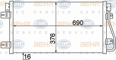 HELLA 8fc351306641 -  Конденсатор, кондиционер