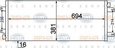 HELLA 8fc351306651 -  Конденсатор, кондиционер