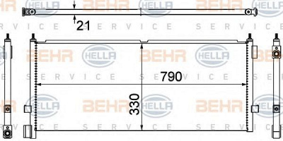 HELLA 8fc351307311 -  Конденсатор, кондиционер