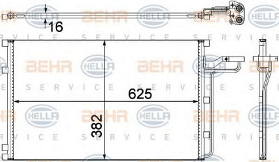 HELLA 8fc351307621 -  Конденсатор, кондиционер