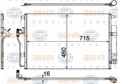 HELLA 8fc351307641 -  Конденсатор, кондиционер