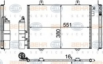 HELLA 8fc351307711 -  Конденсатор, кондиционер