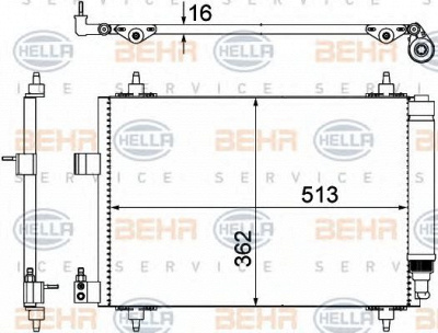 HELLA 8fc351309331 -  Конденсатор, кондиционер