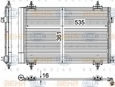 HELLA 8fc351309351 -  Конденсатор, кондиционер