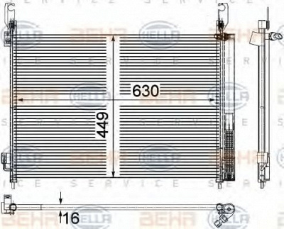 HELLA 8fc351309361 -  Конденсатор, кондиционер