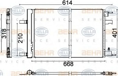 HELLA 8fc351310621 -  Конденсатор, кондиционер