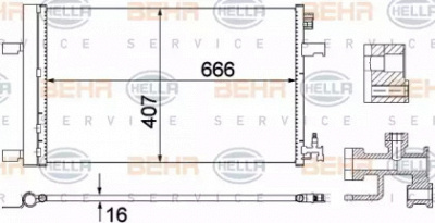 HELLA 8fc351310624 -  Конденсатор, кондиционер