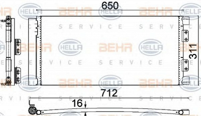 HELLA 8fc351310661 -  Конденсатор, кондиционер
