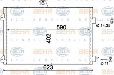 HELLA 8fc351310791 -  Конденсатор, кондиционер