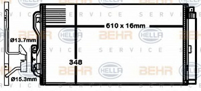 HELLA 8fc351316581 -  Конденсатор, кондиционер