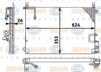 HELLA 8fc351317141 -  Конденсатор, кондиционер