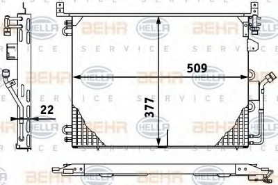 HELLA 8fc351317291 -  Конденсатор, кондиционер
