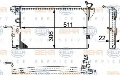 HELLA 8fc351317311 -  Конденсатор, кондиционер