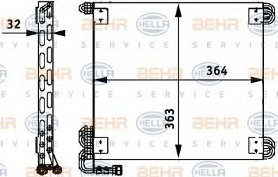 HELLA 8fc351317471 -  Конденсатор, кондиционер
