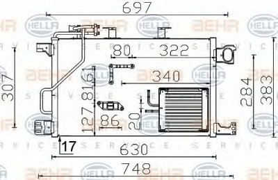HELLA 8fc351317494 -  Конденсатор, кондиционер
