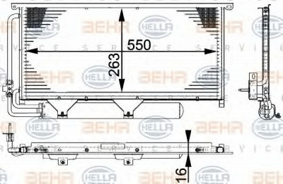 HELLA 8fc351317511 -  Конденсатор, кондиционер