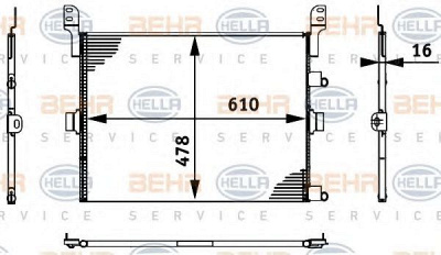 HELLA 8fc351317661 -  Конденсатор, кондиционер