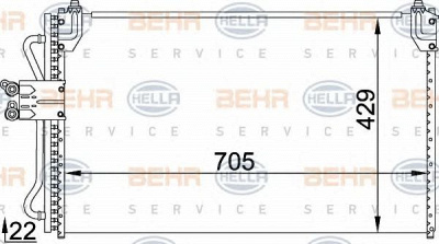HELLA 8fc351318321 -  Конденсатор, кондиционер