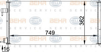 HELLA 8fc351318351 -  Конденсатор, кондиционер