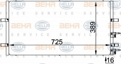 HELLA 8fc351318411 -  Конденсатор, кондиционер