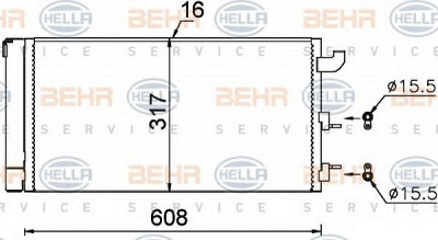 HELLA 8fc351318721 -  Конденсатор, кондиционер