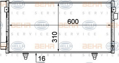 HELLA 8fc351319221 -  Конденсатор, кондиционер