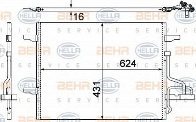 HELLA 8fc351319401 -  Конденсатор, кондиционер