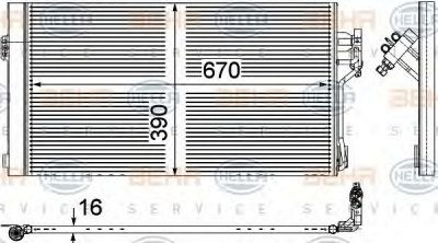 HELLA 8fc351343004 -  Конденсатор, кондиционер