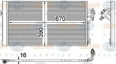 HELLA 8fc351343011 -  Конденсатор, кондиционер