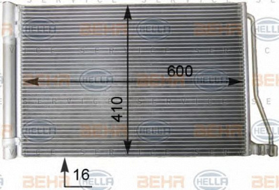 HELLA 8fc351343201 -  Конденсатор, кондиционер