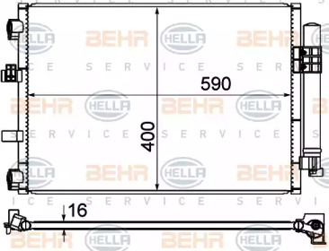 HELLA 8fc351344554 -  Конденсатор, кондиционер