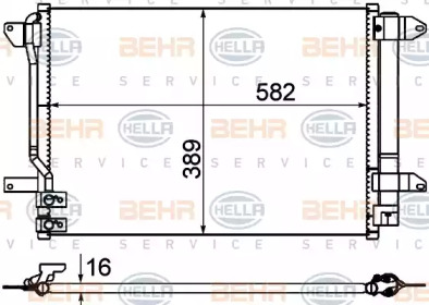 HELLA 8fc351344584 -  Конденсатор, кондиционер