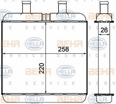 HELLA 8fh351000591 -  Теплообменник, отопление салона