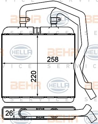 HELLA 8fh351000601 -  Теплообменник, отопление салона