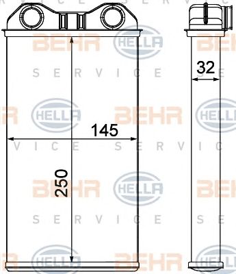 HELLA 8fh351000621 -  Теплообменник, отопление салона