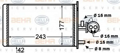 HELLA 8fh351308181 -  Теплообменник, отопление салона