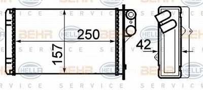 HELLA 8fh351308551 -  Теплообменник, отопление салона