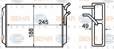 HELLA 8fh351308761 -  Теплообменник, отопление салона