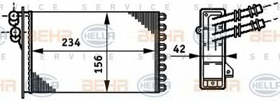 HELLA 8fh351311021 -  Теплообменник, отопление салона