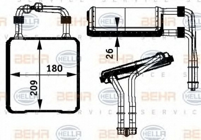 HELLA 8fh351311191 -  Теплообменник, отопление салона
