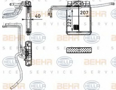 HELLA 8fh351311721 -  Теплообменник, отопление салона