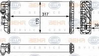 HELLA 8fh351312431 -  Теплообменник, отопление салона
