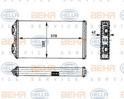 HELLA 8fh351312441 -  Теплообменник, отопление салона