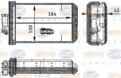 HELLA 8fh351312781 -  Теплообменник, отопление салона