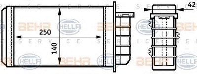 HELLA 8fh351313191 -  Теплообменник, отопление салона