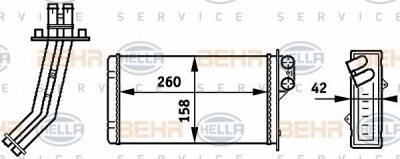HELLA 8fh351313311 -  Теплообменник, отопление салона