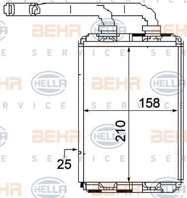 HELLA 8fh351313321 -  Теплообменник, отопление салона