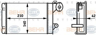 HELLA 8fh351313341 -  Теплообменник, отопление салона