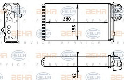 HELLA 8fh351313421 -  Теплообменник, отопление салона