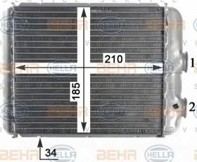 HELLA 8fh351315341 -  Теплообменник, отопление салона